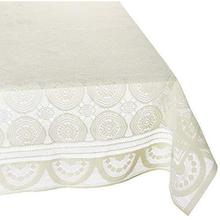 Kuber Industries Cotton Dining Table Cover for 6 Seater - Cream