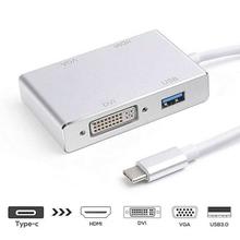 USB-C (Type C) To HDMI DVI VGA Multiport Adapter with USB 3.0 HUB