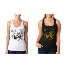 Pack Of 2 'Octopus' Printed Tank Tops For Women – White/Black