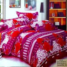 Elegant Flower Printed Design Double Bed Size Bedsheet (1 Blanket Cover + 1 Bed Sheet + 2 Pillow Covers )