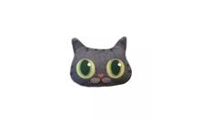 3D Handmade Lovely Gray Cat Emoji Brooch