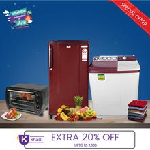 Combo of Washing Machine, Single Door Refrigerator And Electric Oven
