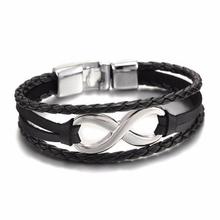 Bobo Cover new trendy genuine Black leather charm bracelet