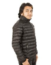 Men's Blue Black Quilted Windproof Jacket