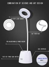 KOJA LED Desk Lamp With USB Charging Port, 3 Lighting Modes Eye-Caring Table Lamps Touch Control, Flexible Gooseneck Reading Light With Phone & Pen Holder