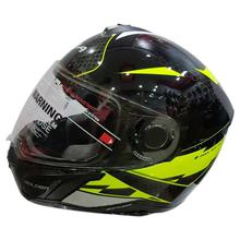 VEGA Ryker Shine Black/Green Full Face Helmet With Double Visor