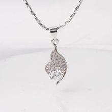 Ouxi Silver Crystal Studded Pendant  With Chain For Women-K30002-101000