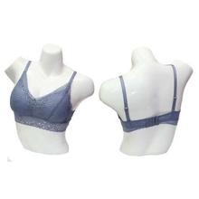 Stone Blue Cotton Net Bra For Women