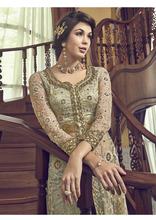 Stylee Lifestyle Green Net Embroidered Dress Material -2060