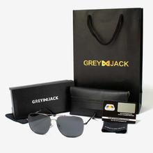 GREY JACK Gun Framed With Black Lens Polarized Aviator Sunglasses (Unisex) - S1231