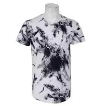 White/Black Pattern Printed T-Shirt For Men