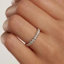 Simple Round Diamond Band Finger Ring For Women