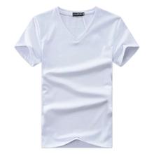 White V Neck half sleve T-shirt
