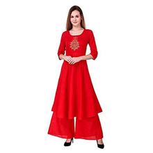 SRESHEE Women's Cotton Embroidery Anarkali|Flared