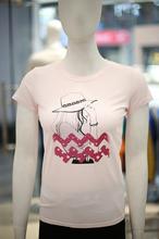 Jeanswest Round Neck Girl in Hat Casual Women Tee Light Pink (92-273004)