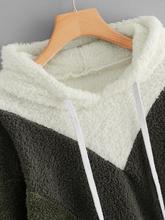 Color-Block Hooded Teddy Sweatshirt