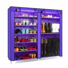 Double Row 2 x 6 Layer Shoe Rack Storage Shelf Organizer with Non-Woven Fabric Cover (Color Vary)