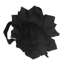 Black Glittered Flower Headband For Girls