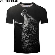 Black Lonely Wolf 3D Print t shirt Men Women tshirt Summer Funny Short