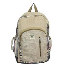 Cream Printed Hemp Backpack - Unisex