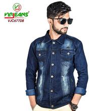 Virjeans Denim (Jeans) Non-Stretchable Jacket For Men Dark Blue-(VJC 677)