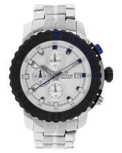 Titan Octane Silver Dial Chronograph Watch For Men - 90029Km02