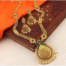 Sukkhi Designer Laxmi Temple Peacock Gold Plated Necklace