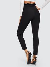 Paperbag Waist Skinny Pants With Belt