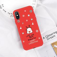 Christmas Tree Santa Claus Pattern Phone Case For iPhone Xs Max Xr Silicone TPU Case  For iPhone 6 6s 7 8 Plus X Back Cover Capa