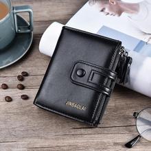 Tri-bifold Wallet Purse PU Leather Men's Wallet Hasp