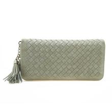 Grey New wooven long type wallet(4708095308035)