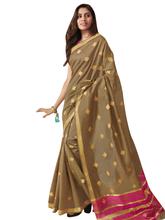 Stylee Lifestyle Beige Chanderi Silk Jacquard Saree - 2312