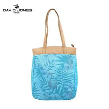 David Jones Womens Teal Eco-Leather Tote Bag-CM5134