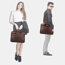 The Clownfish Vegan Leather 8 Ltr Dark Brown Laptop Briefcase (40 x 30