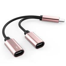2 in 1 Earphone Charging Converter for iPhone X/8/8Plus/7/7Plus Dual Jack Audio Adapter Headphones Splitter Cable For iOS phone