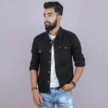 Blue Solid Denim Jeans Jacket For Men By Nyptra