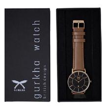 Gurkha Classic Normal Brown Leather Watch for Unisex