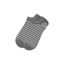 Grey 2077 Stripped Ankle Socks For Men