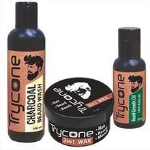 Trycone Beard Growth Oil, Wash and 3 In 1 Wax - Combo Pack Of 3