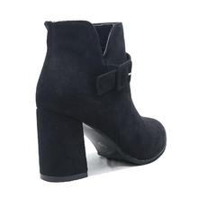 Black Suede Ankle Boots with Belt Boots for Women