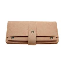 Pink Retro matte long leather wallet(4708095308043)