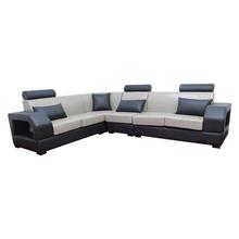 Sunrise Furniture L-Shape Wooden Sectional Sofa - Black/Grey