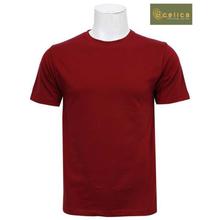 Maroon Cotton Round Neck Plain T-shirt For Men