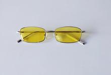 Bad bunny small rectangle yellow polarized sunglasses