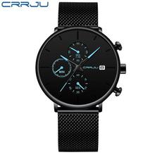 2019 Luxury Brand CRRJU New Fashion Men Quartz Watch Men