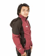 Men's Maroon Black Windproof Jacket