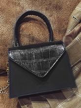 Croc Embossed Flap Chain Bag