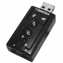 USB 2.0 Virtual 7.1 Channel Sound Card Adapter - Black