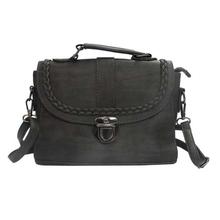Dark Grey Braided Front Lock Sling Bag For Women