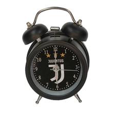 Black Juventus FC Traditional Top Bell Bedside Quartz Alarm Clock